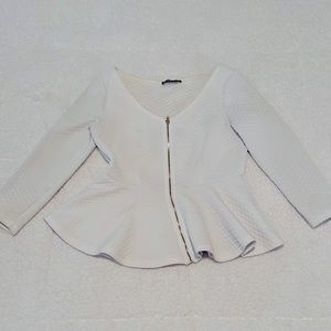 Soft quilted White peplum top